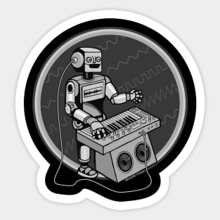 Synth Musician Robot playing Synthesizer Sticker